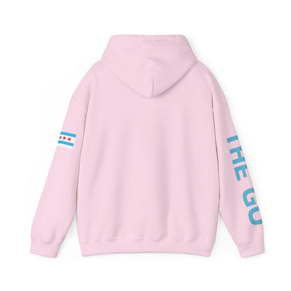 On The Go Hoodie — Retro Travel Vibe Pullover with 'On The Go' Sleeve Text
