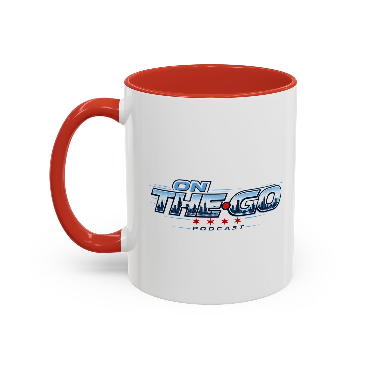 On The Go Podcast Accent Coffee Mug – 11/15oz