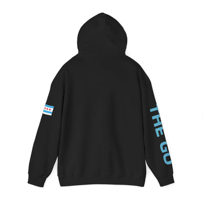 On The Go Hoodie — Retro Travel Vibe Pullover with 'On The Go' Sleeve Text