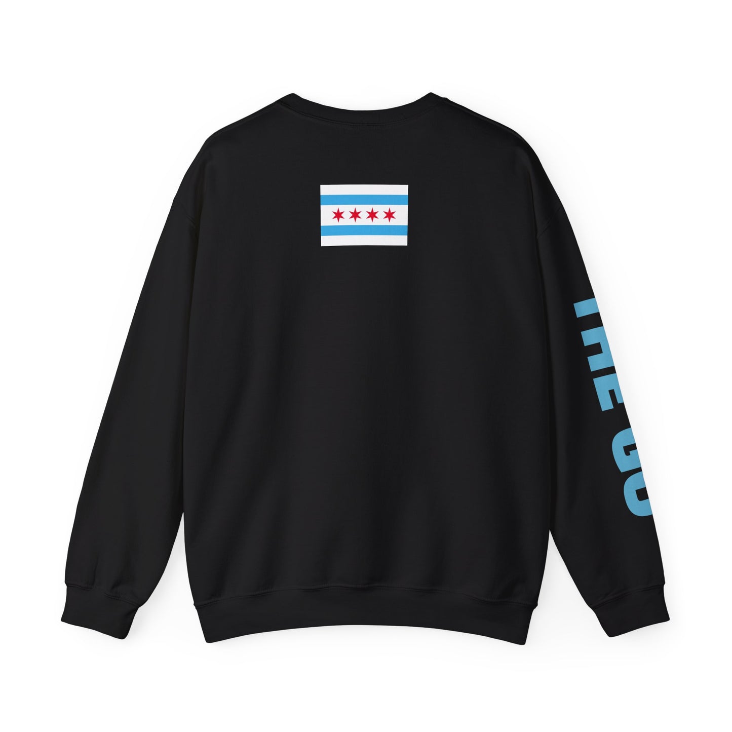 Crewneck Sweatshirt — "On The Go Podcast" Retro Logo (Chicago Flag Accent)