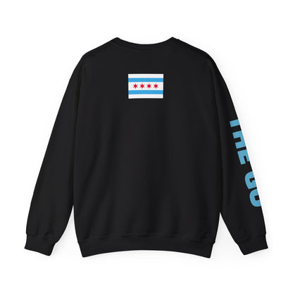 Crewneck Sweatshirt — "On The Go Podcast" Retro Logo (Chicago Flag Accent)