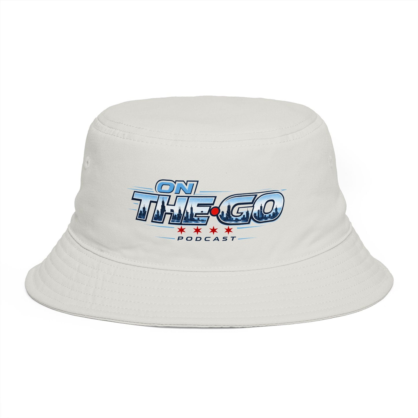 On The Go Podcast Bucket Hat — Retro Logo Casual Sun Hat