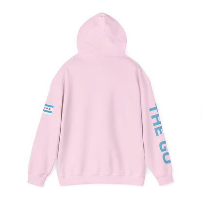 On The Go Hoodie — Retro Travel Vibe Pullover with 'On The Go' Sleeve Text