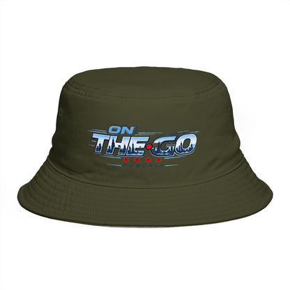 On The Go Podcast Bucket Hat — Retro Logo Casual Sun Hat