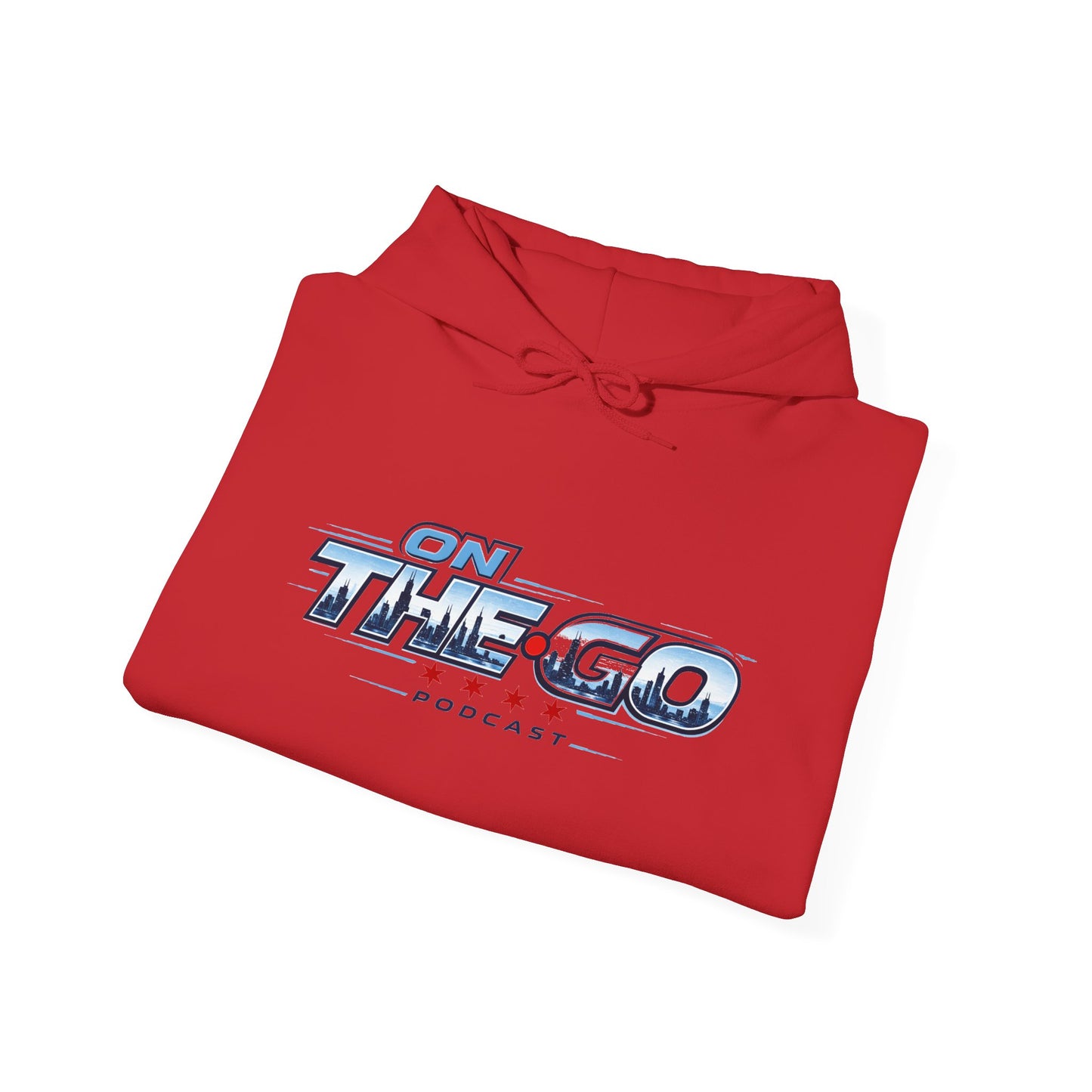 On The Go Hoodie — Retro Travel Vibe Pullover with 'On The Go' Sleeve Text