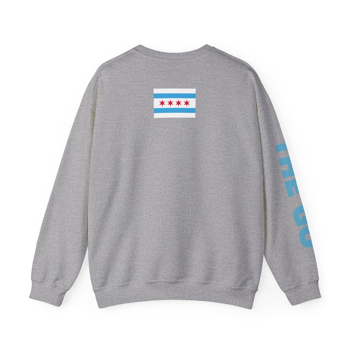 Crewneck Sweatshirt — "On The Go Podcast" Retro Logo (Chicago Flag Accent)
