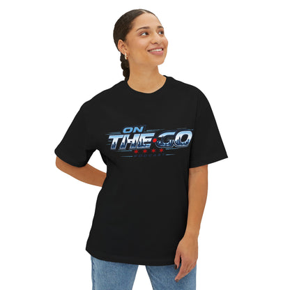 On The Go Podcast Oversized Tee — Retro Travel Vibe Graphic T-Shirt