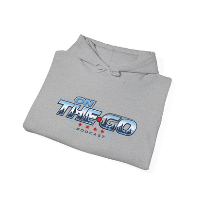 On The Go Hoodie — Retro Travel Vibe Pullover with 'On The Go' Sleeve Text