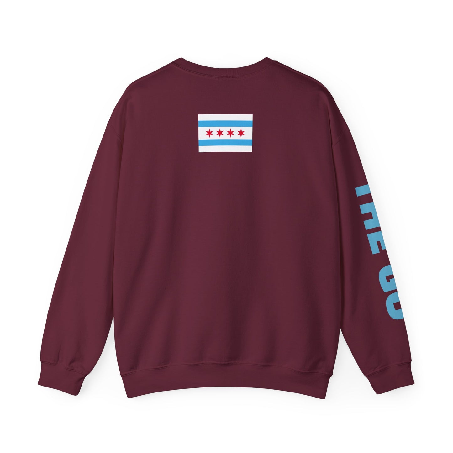 Crewneck Sweatshirt — "On The Go Podcast" Retro Logo (Chicago Flag Accent)