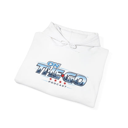 On The Go Hoodie — Retro Travel Vibe Pullover with 'On The Go' Sleeve Text