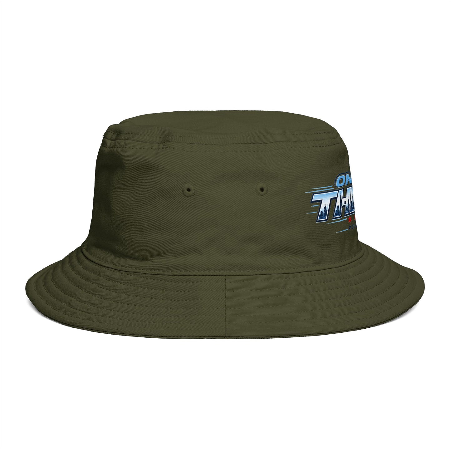 On The Go Podcast Bucket Hat — Retro Logo Casual Sun Hat