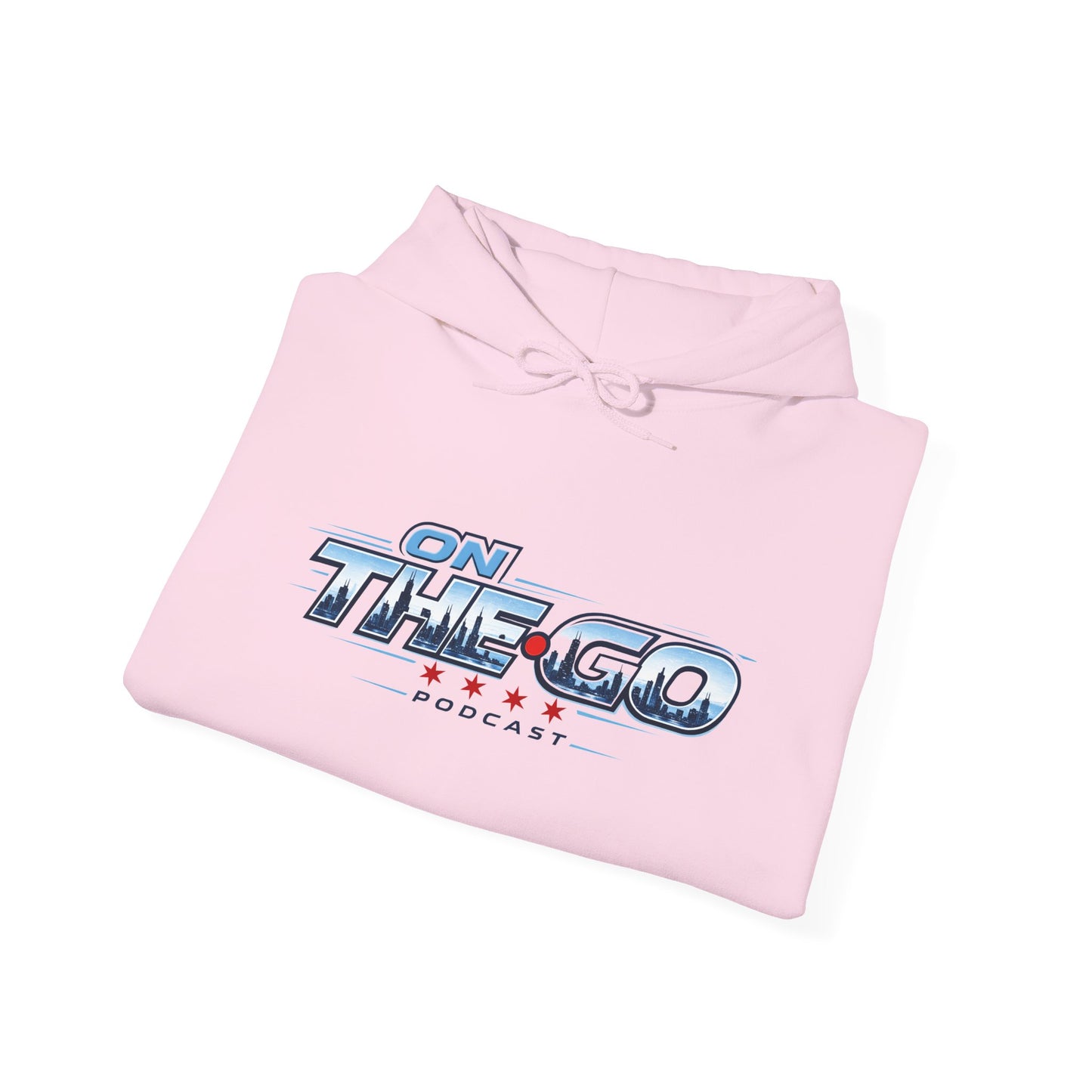 On The Go Hoodie — Retro Travel Vibe Pullover with 'On The Go' Sleeve Text