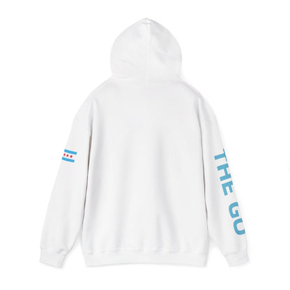 On The Go Hoodie — Retro Travel Vibe Pullover with 'On The Go' Sleeve Text
