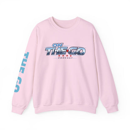 Crewneck Sweatshirt — "On The Go Podcast" Retro Logo (Chicago Flag Accent)