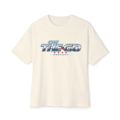 On The Go Podcast Oversized Tee — Retro Travel Vibe Graphic T-Shirt