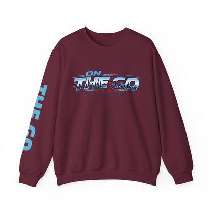 Crewneck Sweatshirt — "On The Go Podcast" Retro Logo (Chicago Flag Accent)