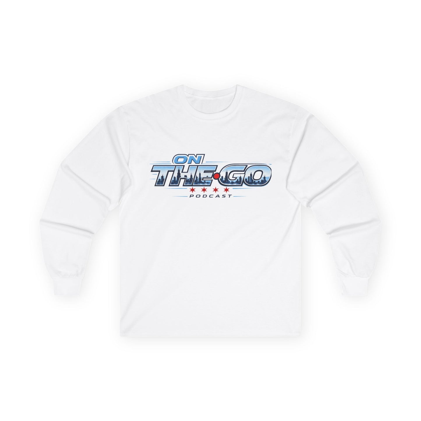 On The Go Podcast Long Sleeve Tee — Vintage Racing Logo