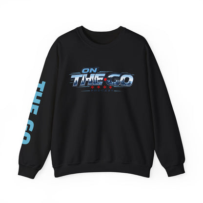 Crewneck Sweatshirt — "On The Go Podcast" Retro Logo (Chicago Flag Accent)