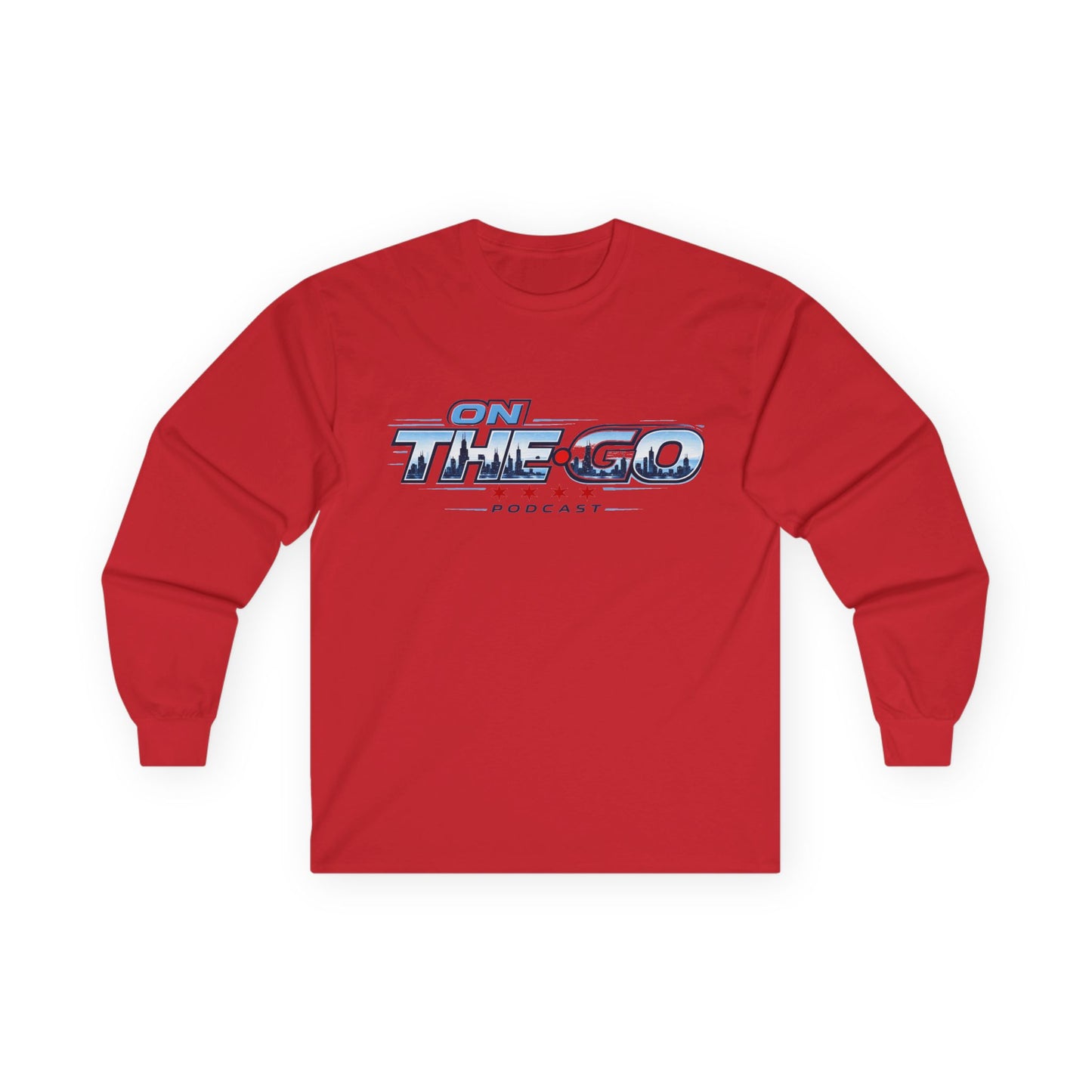 On The Go Podcast Long Sleeve Tee — Vintage Racing Logo