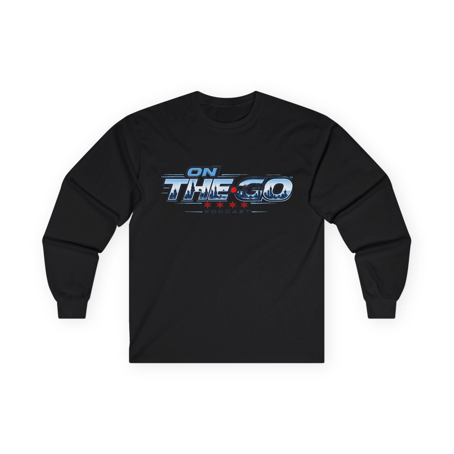 On The Go Podcast Long Sleeve Tee — Vintage Racing Logo