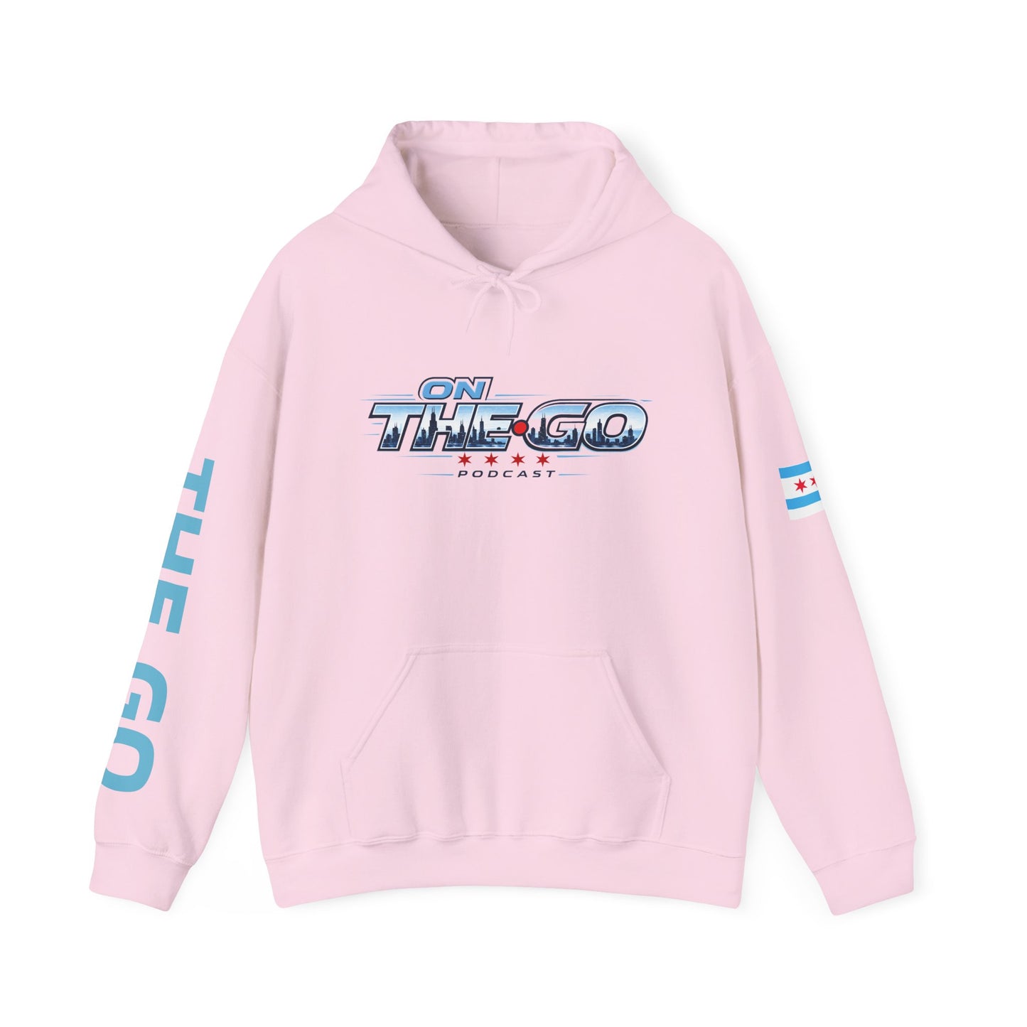 On The Go Hoodie — Retro Travel Vibe Pullover with 'On The Go' Sleeve Text