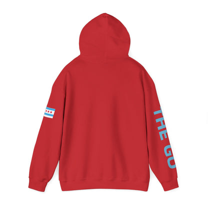 On The Go Hoodie — Retro Travel Vibe Pullover with 'On The Go' Sleeve Text